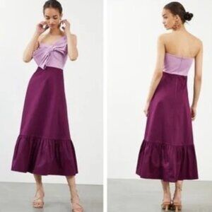 Anthropologie Hutch Colorblocked Bow-Tie Maxi Dress